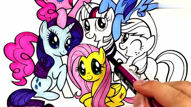 儿童简笔画:可爱小马宝莉一家亲