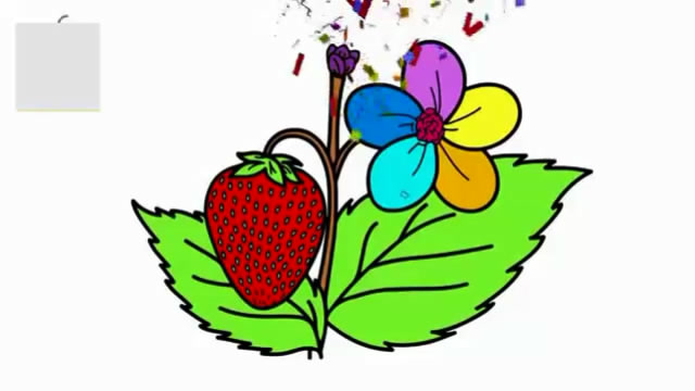 儿童简笔画,草莓花太漂亮了
