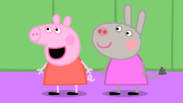 小猪佩奇带着她的新朋友小毛驴戴芬,来学校参观了