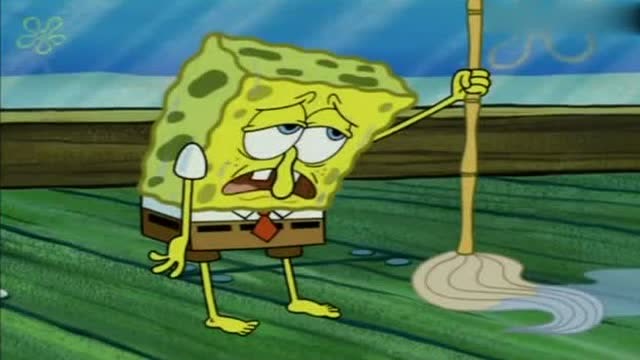 天气实在太热,海绵宝宝干的能吸水,鞋都热化了