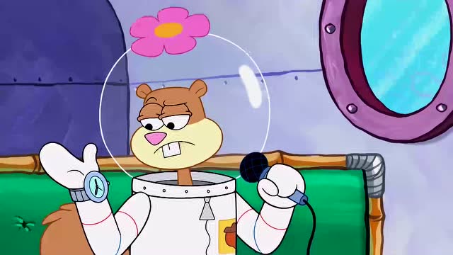 《海绵宝宝》珊迪在车上采访别人,被嫌弃