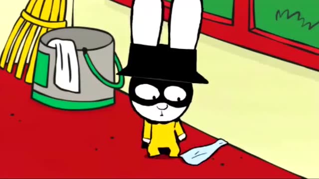 超人兔:兔子队长加斯伯想戒掉咬手绢的习惯,但还是没能成功!