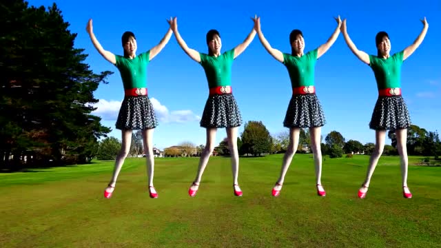 草原情歌32步广场舞《天蓝蓝》简单易学步子舞!