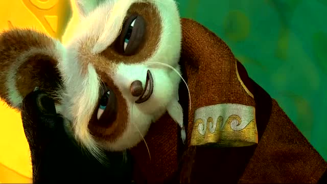 功夫熊猫,大熊猫萌萌哒!非常喜爱自己的师傅呢!