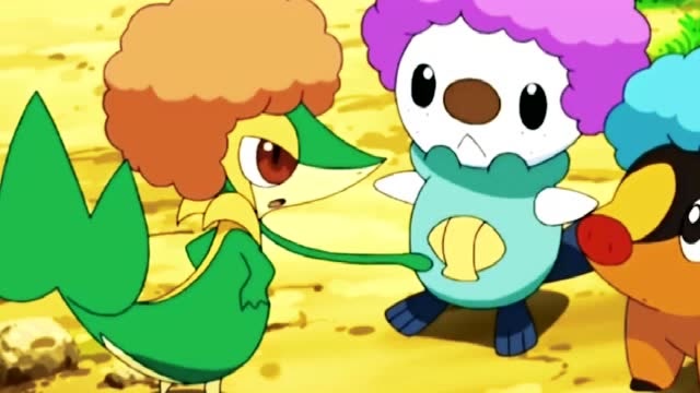 精灵宝可梦:藤藤蛇真机智,居然将暖暖猪当火箭来使用了,脑洞真大