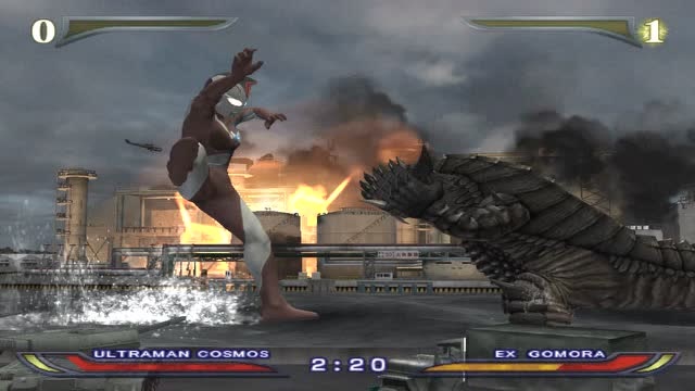 奥特曼格斗进化4高斯奥特曼vsex哥莫拉