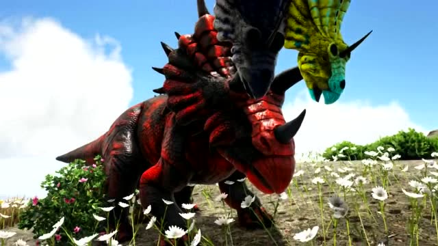 方舟生存进化:大金刚成功进化成三角龙,没想到还是自带皮肤的那种