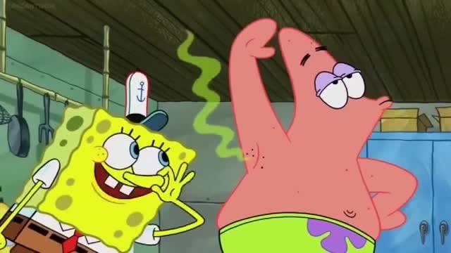 海绵宝宝非要作死去闻派大星的腋下,结果眼睛都被熏炸了