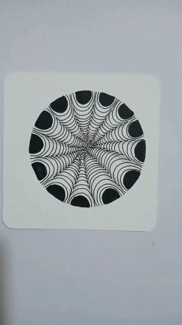 绘画:26秒就能学会哒解压禅绕画哦!#手绘作品