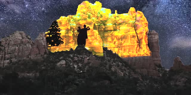 骄阳3d全息投影分享 | 山体投影