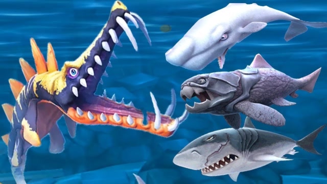 饥饿鲨进化:滑齿龙vs邓氏鱼 强者之间的对决!