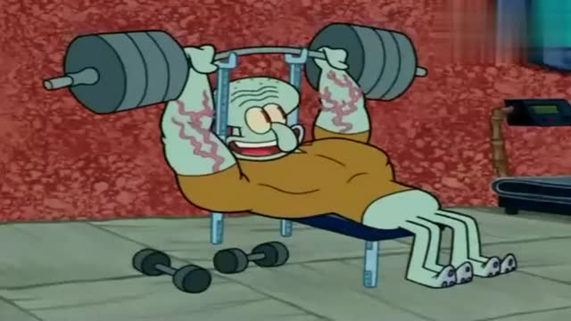 章鱼哥经过几天的锻炼终于练出了肌肉,这身材帅呆了