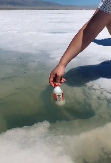 把水瓶放到冰池中,难道有什么作用吗?看样子也不会化了呢