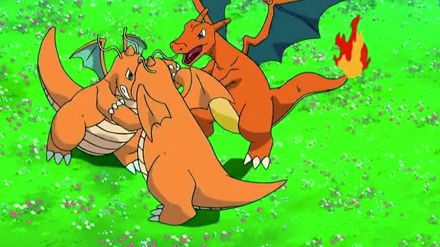 精灵宝可梦:两只快龙一言不合就开打,小智的喷火龙阻止不了