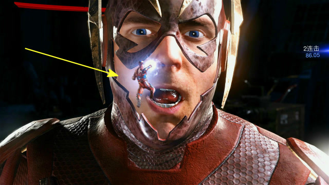 原子侠变成苍蝇大小,飞进闪电侠的鼻孔,然后从耳朵钻出来,恶心