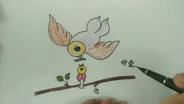 亲子简笔画母爱