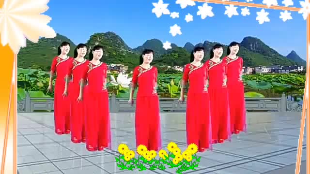 油菜花儿香广场舞图片