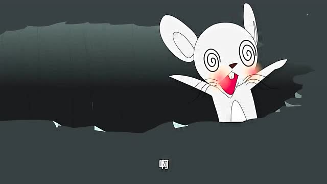 小老鼠被大灰追赶,逃跑的时候碰到了大嘴猫