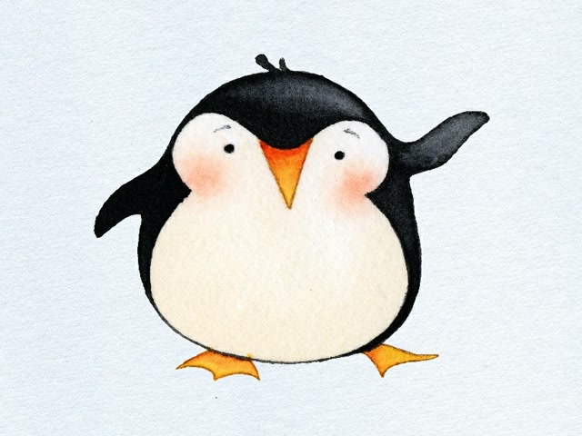 今日分享小企鹅彩铅画教程
