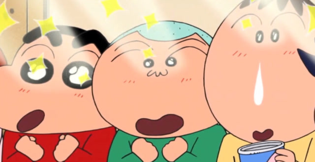 蜡笔小新:伙伴们看到了他,眼睛里瞬间高兴的散发出星星