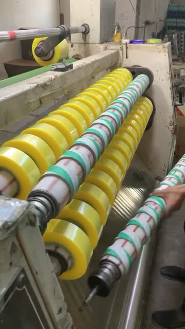 胶带生产流水线,自动化缠绕操作,一键完工!