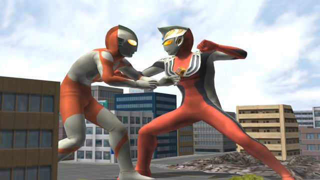 奥特曼格斗大作战:正义奥特曼杰斯提斯对战咸蛋超人初代