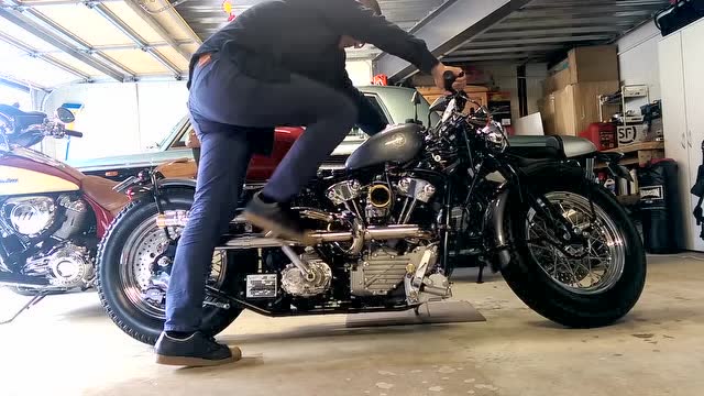 【m&c】日式哈雷零式机车zero type6启动