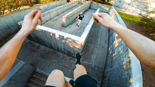 跑酷小伙遭多人挑衅,第一视角带你追逐,全程超刺激!