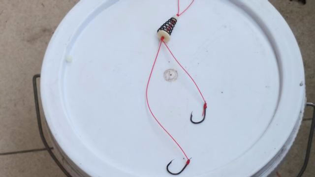 双钩浮钓鲢鳙手竿海竿都能钓绑法简单实用