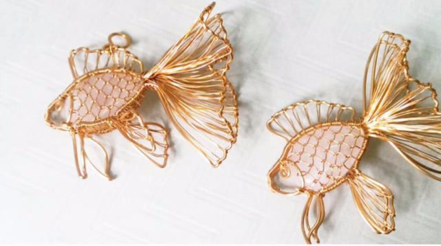 立体绕线金鱼教程:用铁丝一点一点绕出来的金鱼,活灵活现有没有