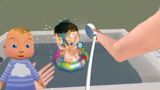 妈妈模拟器：在浴缸里放一个游泳圈，宝宝洗澡时玩得真开心！
