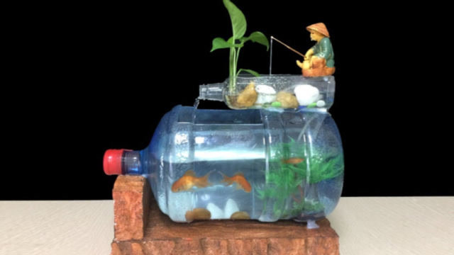 大塑料瓶手工制作鱼缸图片
