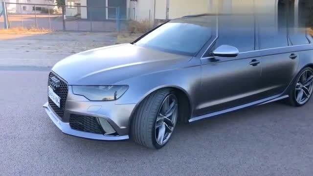 奥迪rs6哑光水泥灰实拍展示