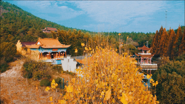 航拍 当涂名寺之甑山禅林