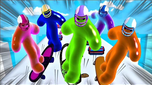 果冻人快跑:果冻人在赛道上,速度犹如闪电一样向前冲刺