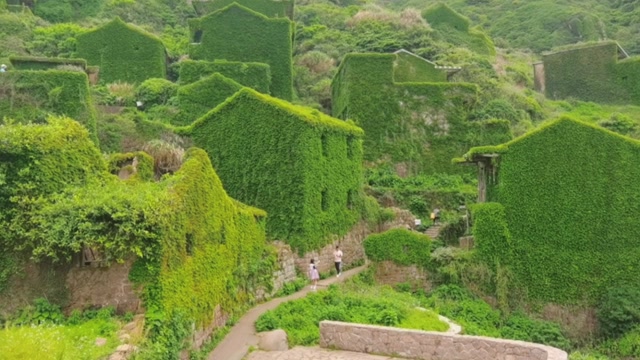 童话故事中的绿色城堡