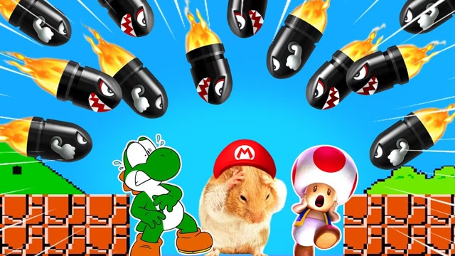 仓鼠大冒险:仓鼠与蟾蜍拉上马里奥,闯关营救公主,大获全胜!