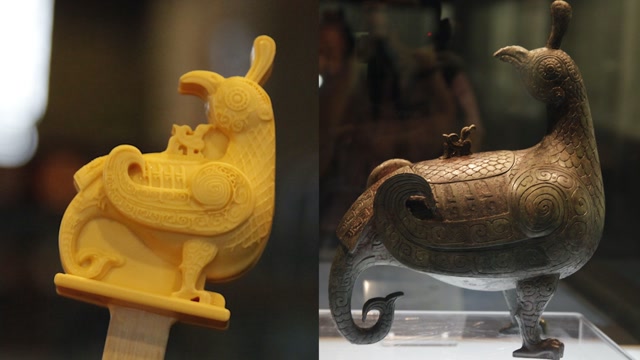 山西博物院推出鸟尊文创雪糕,19元get到金色版镇馆之宝