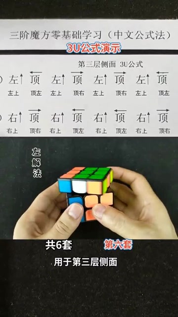 三阶魔方3u公式演示入门基础教学超级简单