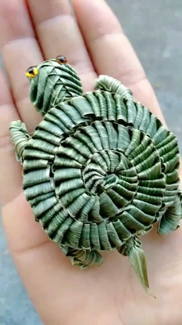 纯手工棕叶编织乌龟,真是太可爱了,好喜欢