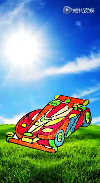 刘润苏和爸爸的沙画汽车