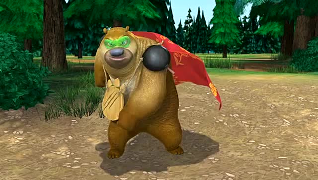 熊二着超人形象 还挺有模有样的