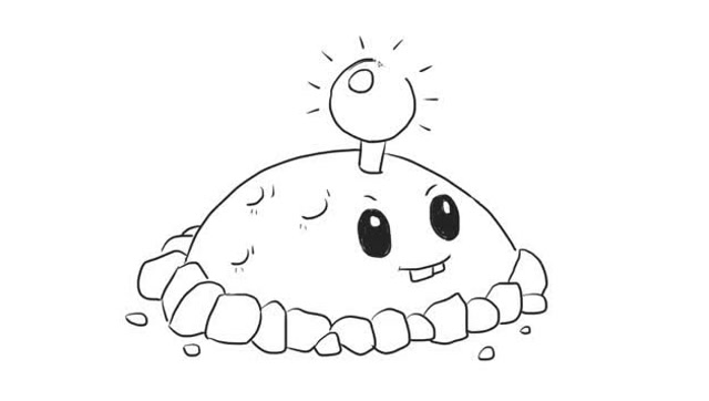 植物大战僵尸之土豆地雷幼儿亲子儿童简笔画 幼儿园学画画