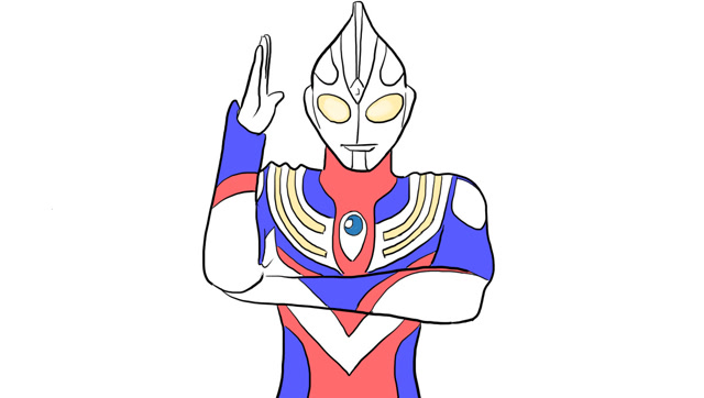 迪迦奥特曼必杀技姿势儿童亲子简笔画