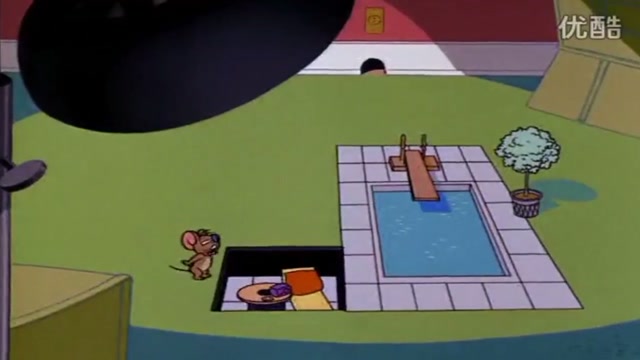 猫和老鼠:杰瑞真会享受,竟然在老鼠洞门口弄了泳池,真nb!