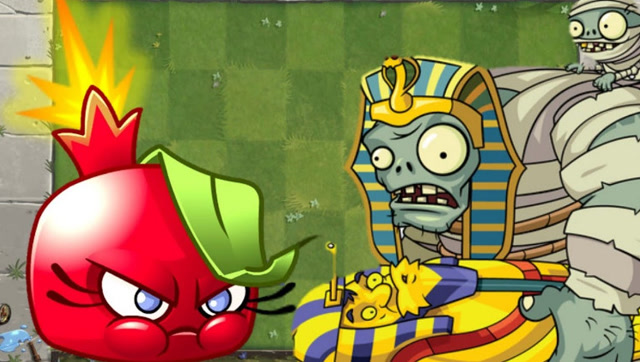 pvz里难得一见的爆炸石榴!威力巨大到让僵族绝望