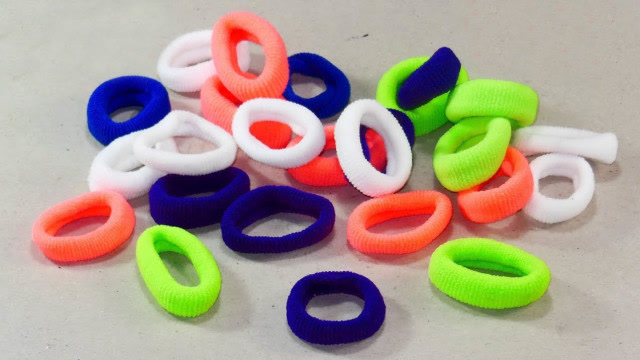 手工制作-扎头发的橡皮筋也能diy出这样有艺术范的东西来