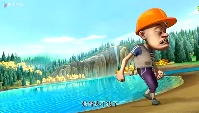 熊出没:来到河边钓鱼的光头强,竟然一条鱼也没上钩