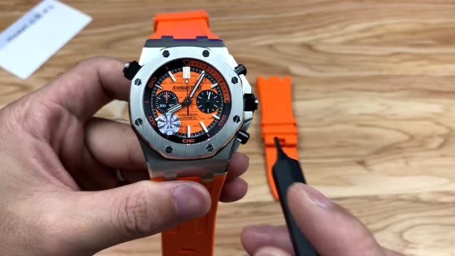 jf厂爱彼皇家橡树离岸型26703香橙色3124机芯计时码表