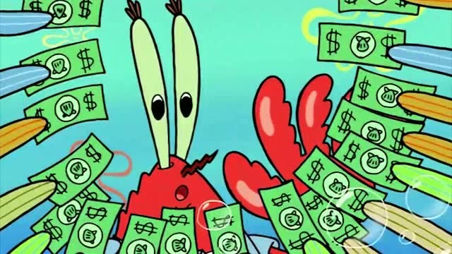 海绵宝宝:大家都给蟹老板钱,蟹老板这辈子不愁吃穿了